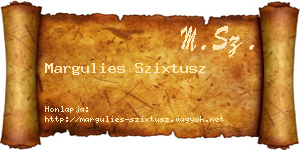 Margulies Szixtusz névjegykártya
